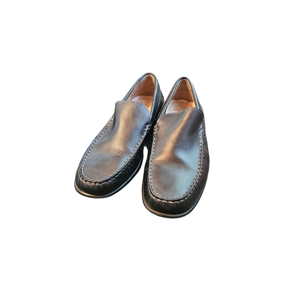 ECCO Black Leather Loafers Driving Slip-On Shoes Men’s U.S. Size 7.5 EU 40